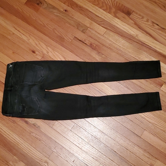 American Eagle Outfitters black distressed jegging Sz 2 - Picture 5 of 8